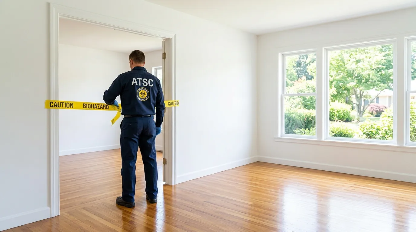 Certified biohazard cleanup crew performing Crime Scene Cleanup in East Norwalk